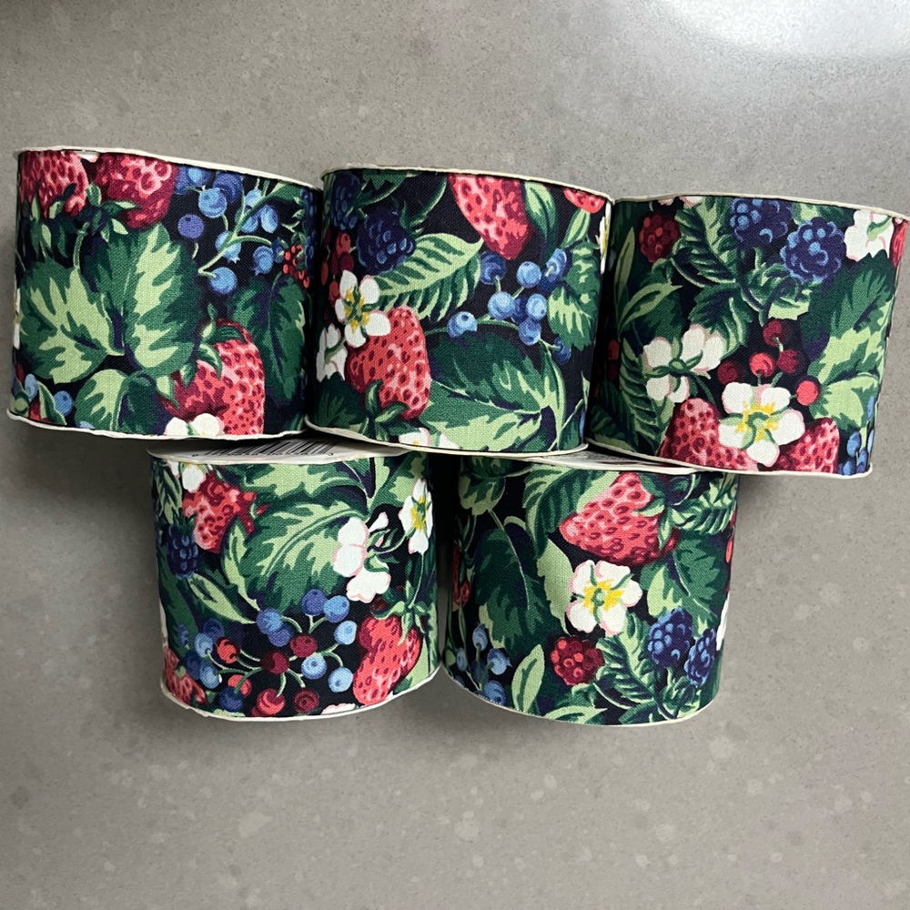 Offray Ribbon Lot Vintage Floral Berries Print 2 5/8” Width